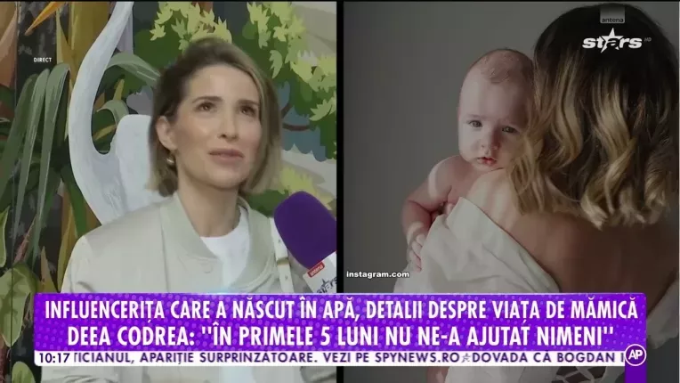 Deea Codrea, influencerita care a nascut in apa, detalii despre viata de mamica