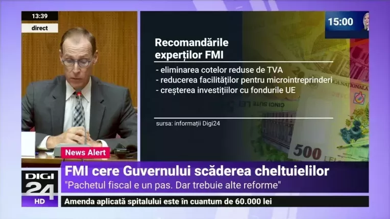 FMI: Noul pachet de masuri va duce la un deficit de 5% din PIB in 2024 dar ar trebui sa scada sub 3%