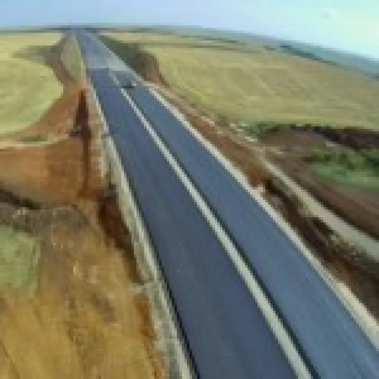 Imagini din avion cu autostrada Arad-Timisoara