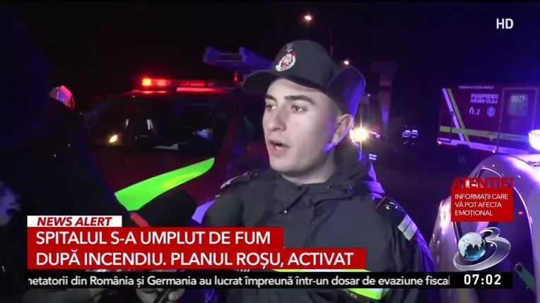 Incendiu puternic la un spital din Cluj Napoca! A fost activat planul rosu de interventie