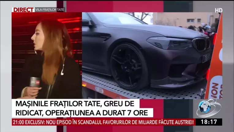 Masinile fratilor Tate, greu de ridicat. Operatiunea a durat 7 ore