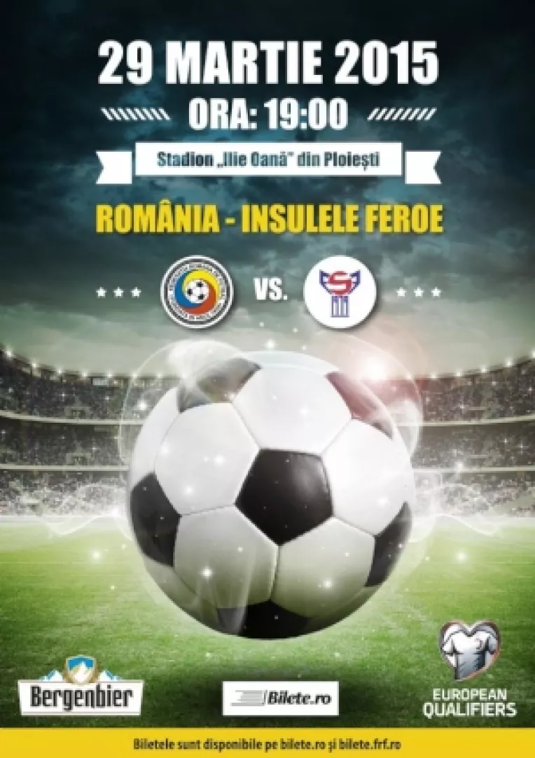 Meciul de fotbal Romania - Insulele Feroe, transmis in direct de TVR 1, TVR HD si tvrplus.ro, duminica, incepand de la ora 19.00