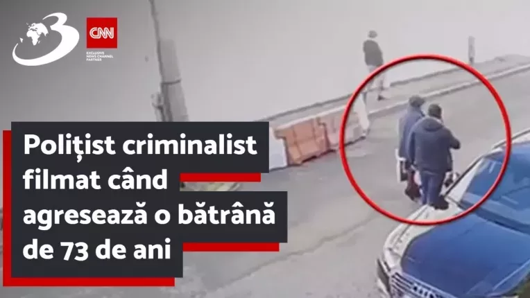 Politist criminalist filmat cand agreseaza o batrana de 73 de ani