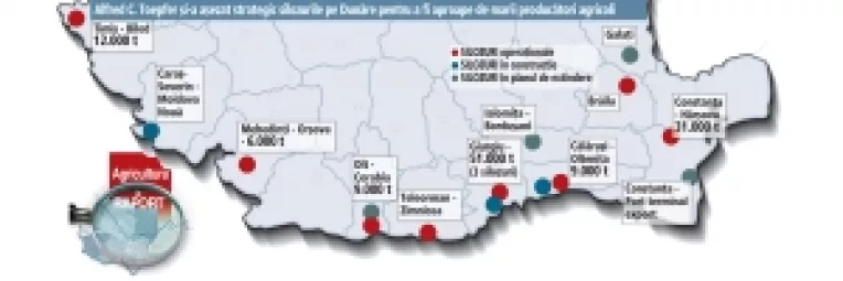 Silozuri-gigant pentru colectarea si transportul cerealelor de-a lungul Dunarii in Romania