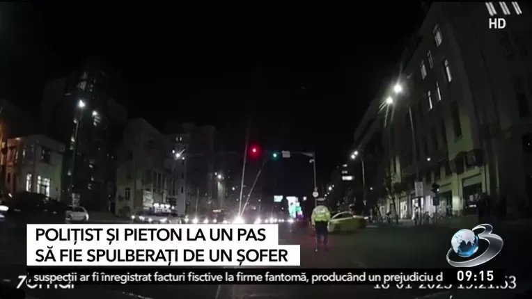 Sofer cu BMW, la un pas sa loveasca un politist si o femeie de pe trotuar, in Bucuresti