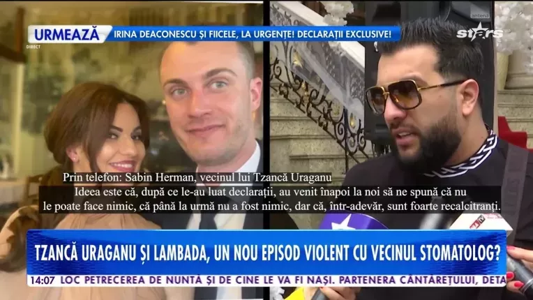 Tzanca Uraganu si Lambada, un nou episod violent cu vecinul stomatolog