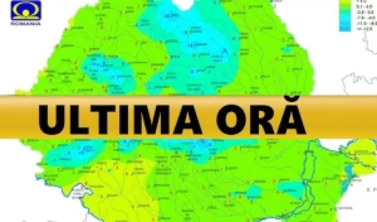 Ultima ora: Averse torentiale, vijelii si  grindina, de miercuri, 12 Iulie, de la ora 12:00, pana joi, 13 Iulie, ora 23:00